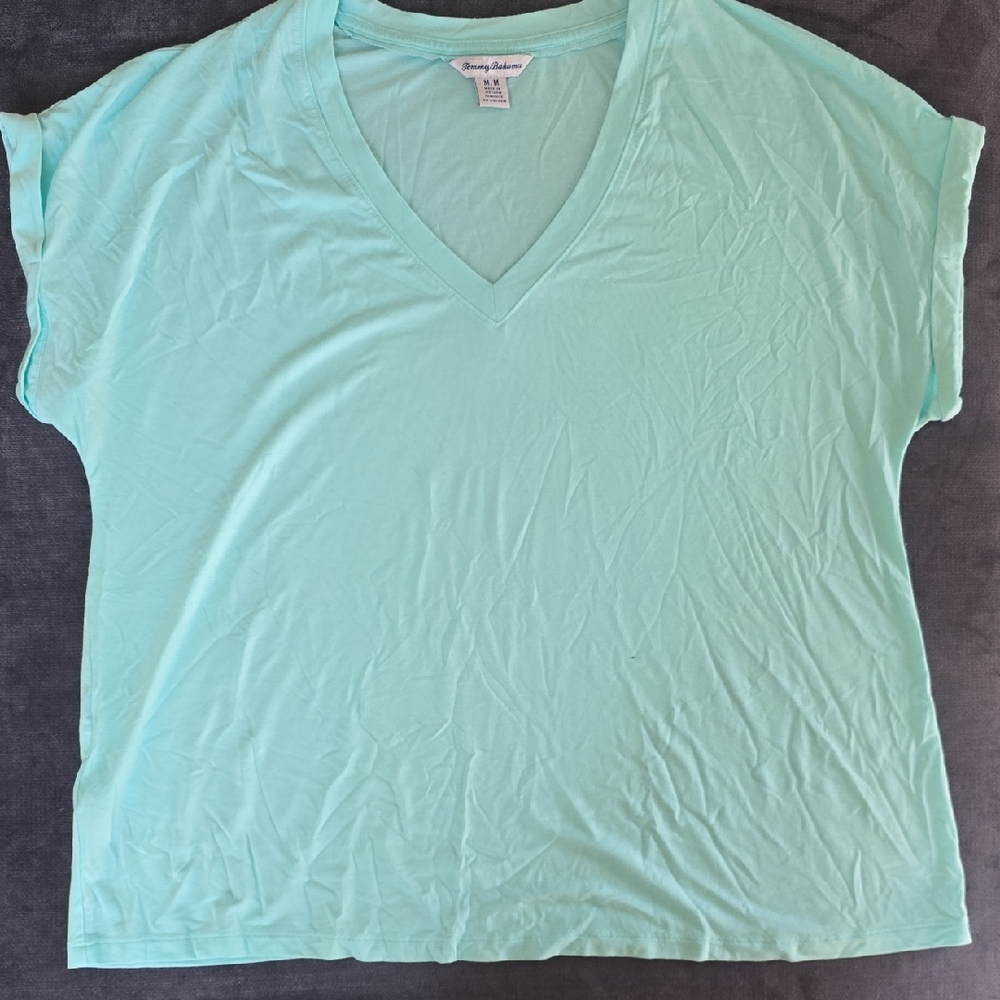 Tommy Bahama Mint Green V-Neck Short Sleeve Tee